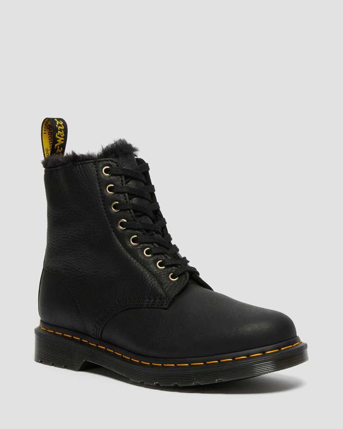 Dr Martens Vintersko Herre Svart 1460 Pascal Faux Fur Lined Lace Up 8643WAQYP